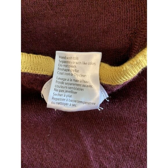 Bartolini Merino Wool Sweater Kids XL Made In Italy Burgundy Wine Red Mustard - Picture 5 of 8